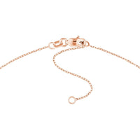 Olas d'Oro - 14K Rose Gold Script 'Q' Necklace with Diamond Bezel - 0.02 Carat Total Diamond Weight