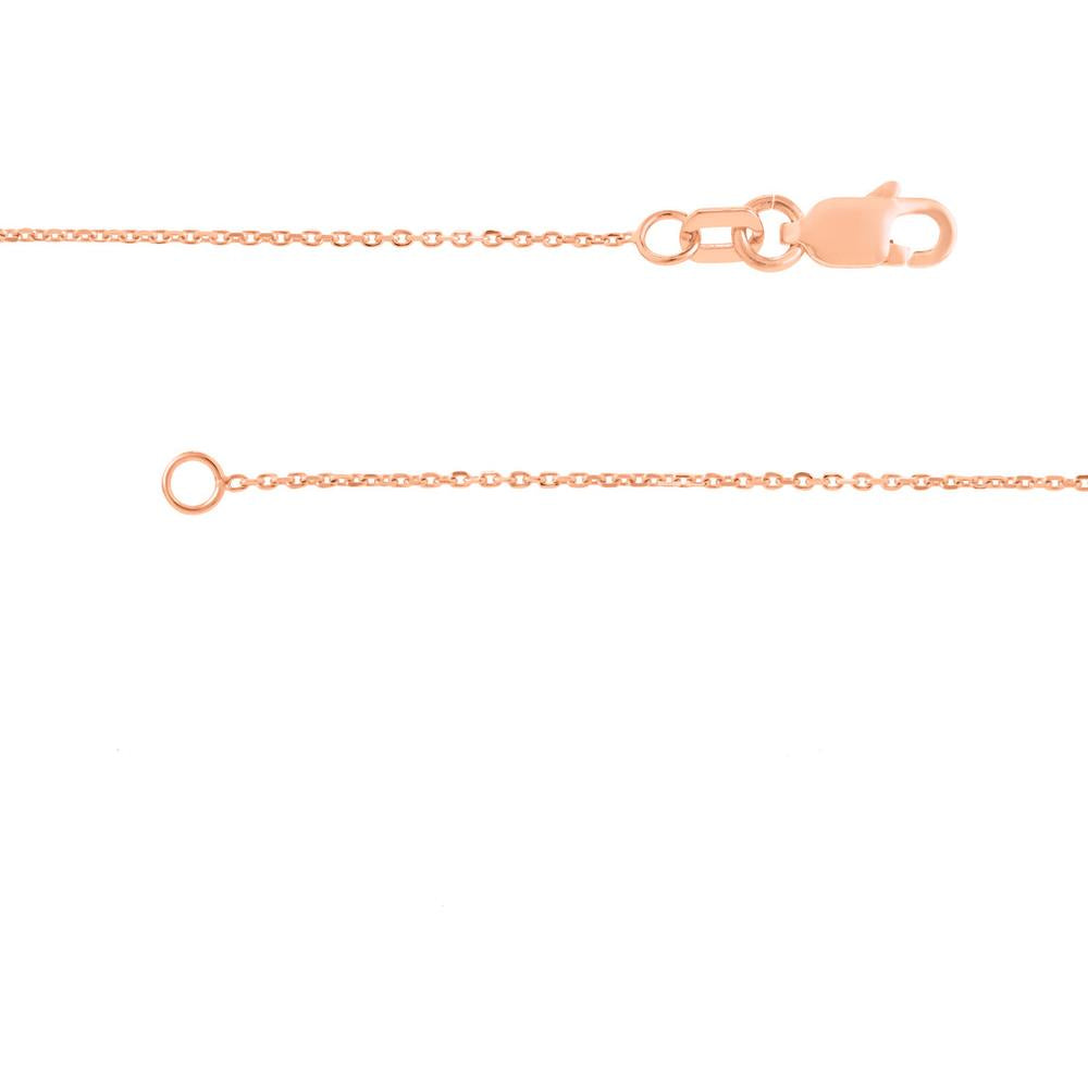 Olas d'Oro - 14K Rose Gold Script 'T' Necklace with Diamond Bezel - 0.02 Carat Diamond