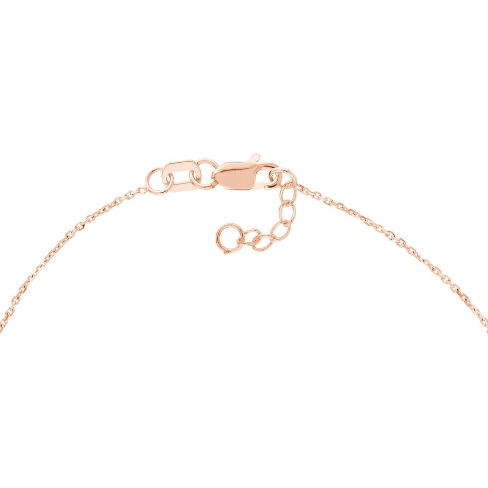 Olas d'Oro - 14K Rose Gold Sideways Cross Adjustable Bracelet with Lobster Clasp