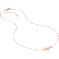Olas d'Oro - 14K Rose Gold Sideways Cross Adjustable Necklace - 16-18 inch Chain