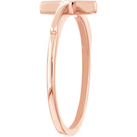Olas d'Oro - 14K Rose Gold Sideways Cross Ring - Size 7
