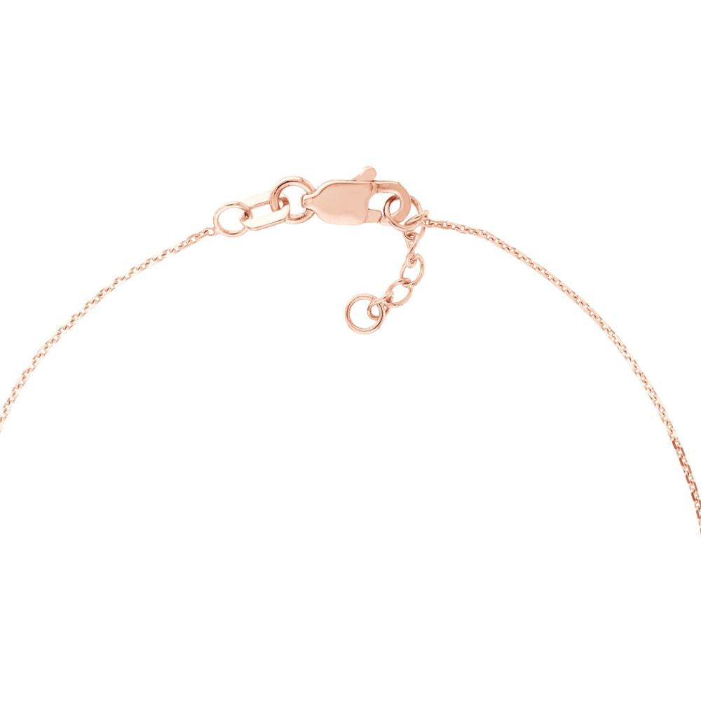 Olas d'Oro - 14K Rose Gold Sideways Mini Cross Adjustable Bracelet