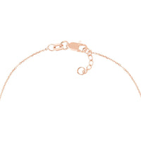 Olas d'Oro - 14K Rose Gold Sideways Mini CZ Cross Adjustable Bracelet - 1.21 Grams Total Weight