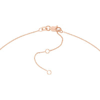 Olas d'Oro - 14K Rose Gold Signature Diamond Bezel Nameplate Necklace - 0.02 Carat Diamond