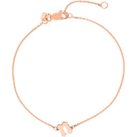 Olas d'Oro - 14K Rose Gold Slanted Gothic Initial Bracelet - Personalized Jewelry for Women