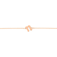 Olas d'Oro - 14K Rose Gold Slanted Gothic Initial Bracelet - Personalized Jewelry for Women