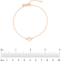 Olas d'Oro - 14K Rose Gold Slanted Gothic Initial Bracelet - Personalized Jewelry for Women