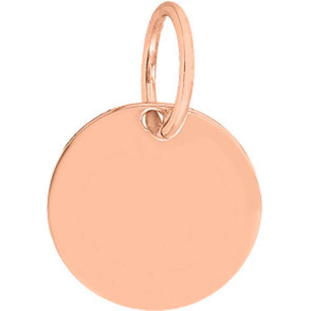 Olas d'Oro - 14K Rose Gold Small Disk Engravable Charm - 0.90 Grams