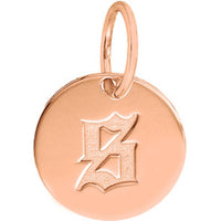 Olas d'Oro - 14K Rose Gold Small Disk Engravable Charm - 0.90 Grams