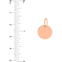 Olas d'Oro - 14K Rose Gold Small Disk Engravable Charm - 0.90 Grams