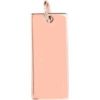 Olas d'Oro - 14K Rose Gold Small Rectangular Engravable Charm Personalized Jewelry Pendant