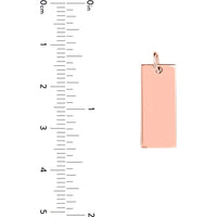 Olas d'Oro - 14K Rose Gold Small Rectangular Engravable Charm Personalized Jewelry Pendant