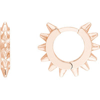 Olas d'Oro - 14K Rose Gold Spike Design Huggie Earrings 2.15 Grams Total Weight