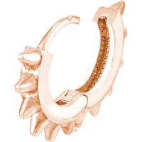 Olas d'Oro - 14K Rose Gold Spike Design Huggie Earrings 2.15 Grams Total Weight