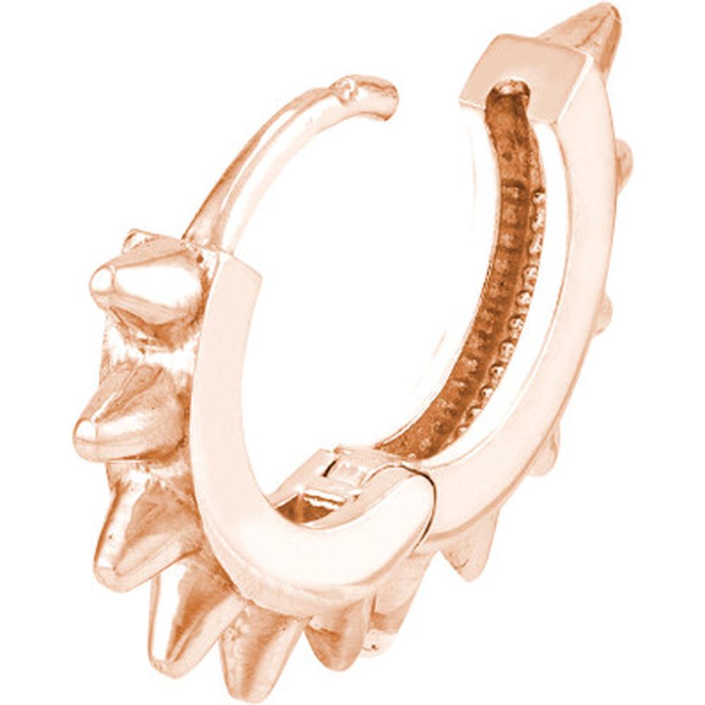 Olas d'Oro - 14K Rose Gold Spike Design Huggie Earrings 2.15 Grams Total Weight