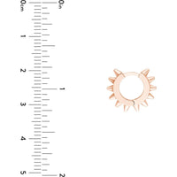 Olas d'Oro - 14K Rose Gold Spike Design Huggie Earrings 2.15 Grams Total Weight