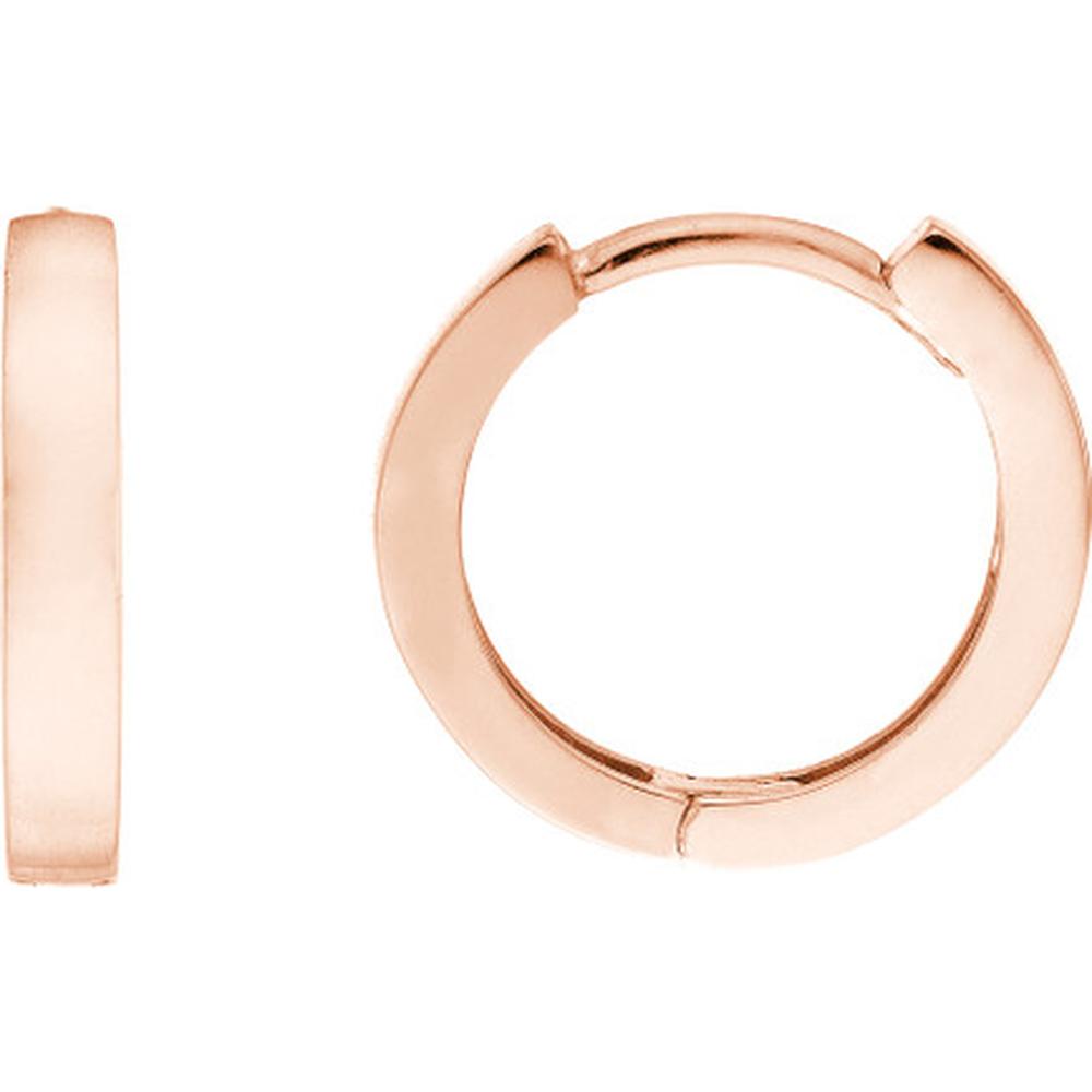 Olas d'Oro - 14K Rose Gold Square Tube Mini Hoop Earrings - 1.10 Grams Total Weight