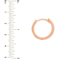 Olas d'Oro - 14K Rose Gold Square Tube Mini Hoop Earrings - 1.10 Grams Total Weight