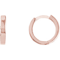 Olas d'Oro - 14K Rose Gold Square Tube Round Hoop Earrings - 1.23 Grams Total Weight