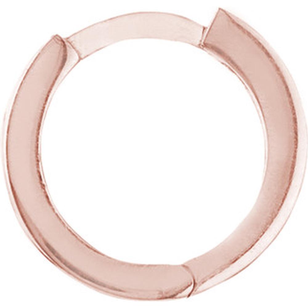 Olas d'Oro - 14K Rose Gold Square Tube Round Hoop Earrings - 1.23 Grams Total Weight