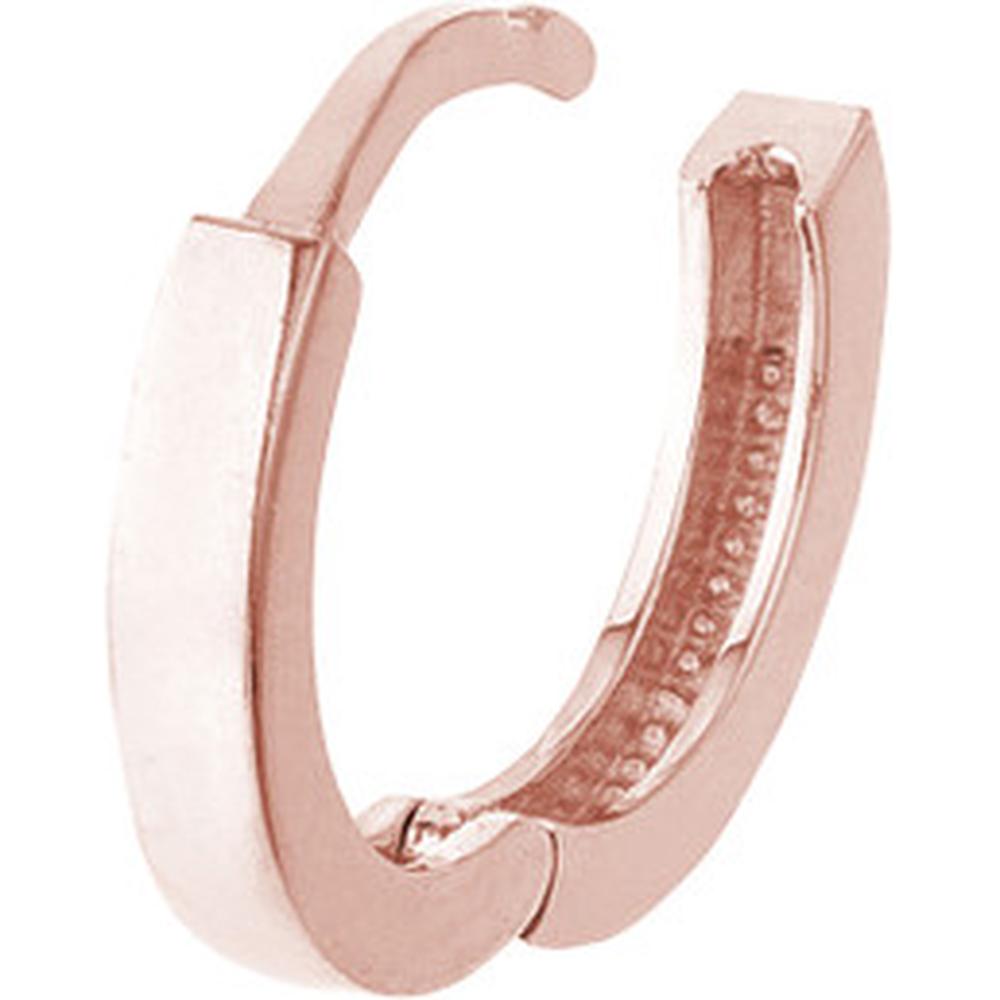 Olas d'Oro - 14K Rose Gold Square Tube Round Hoop Earrings - 1.23 Grams Total Weight