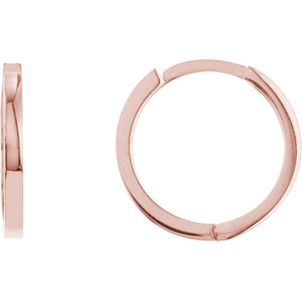 Olas d'Oro - 14K Rose Gold Square Wire Hoop Earrings - 14.25mm