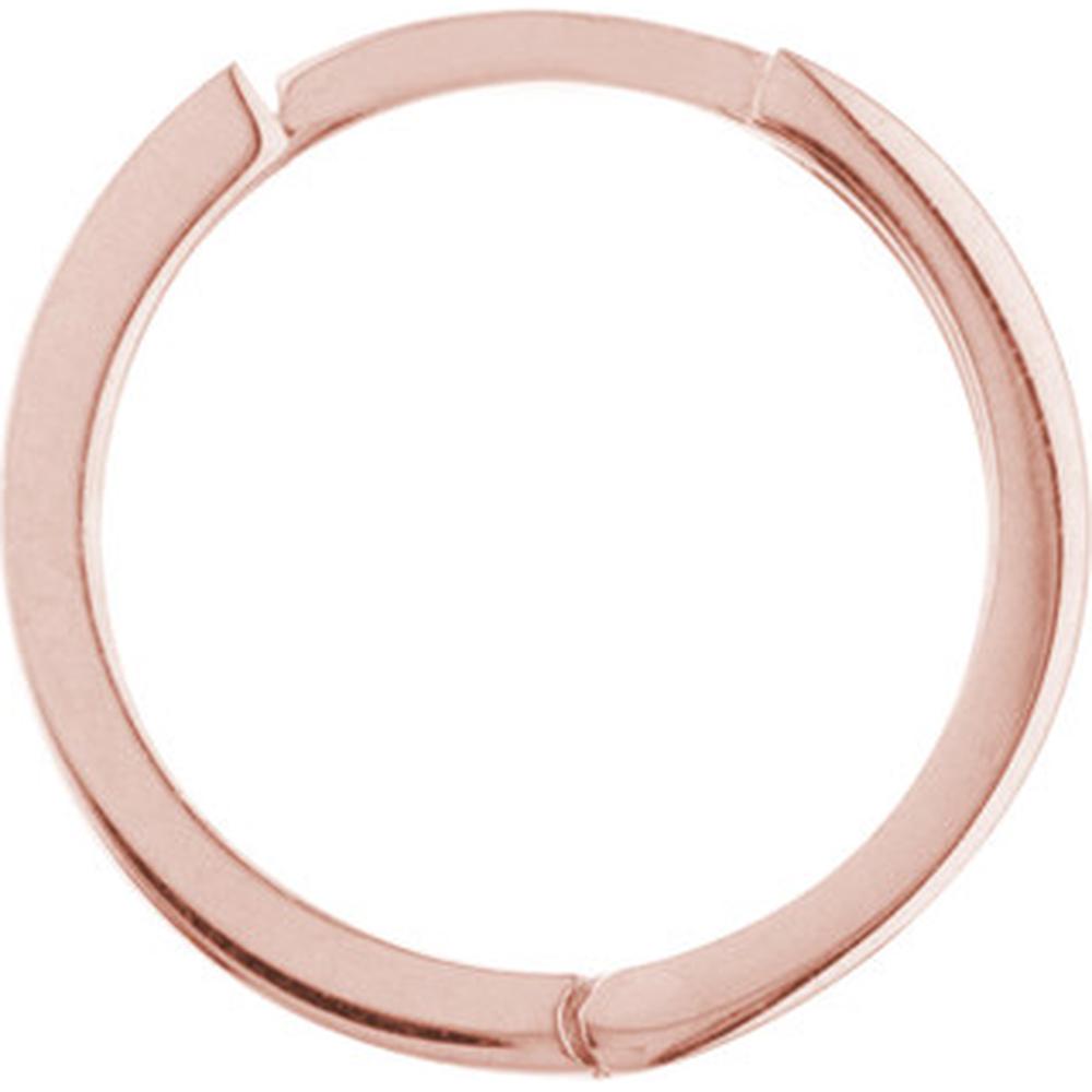 Olas d'Oro - 14K Rose Gold Square Wire Hoop Earrings - 14.25mm