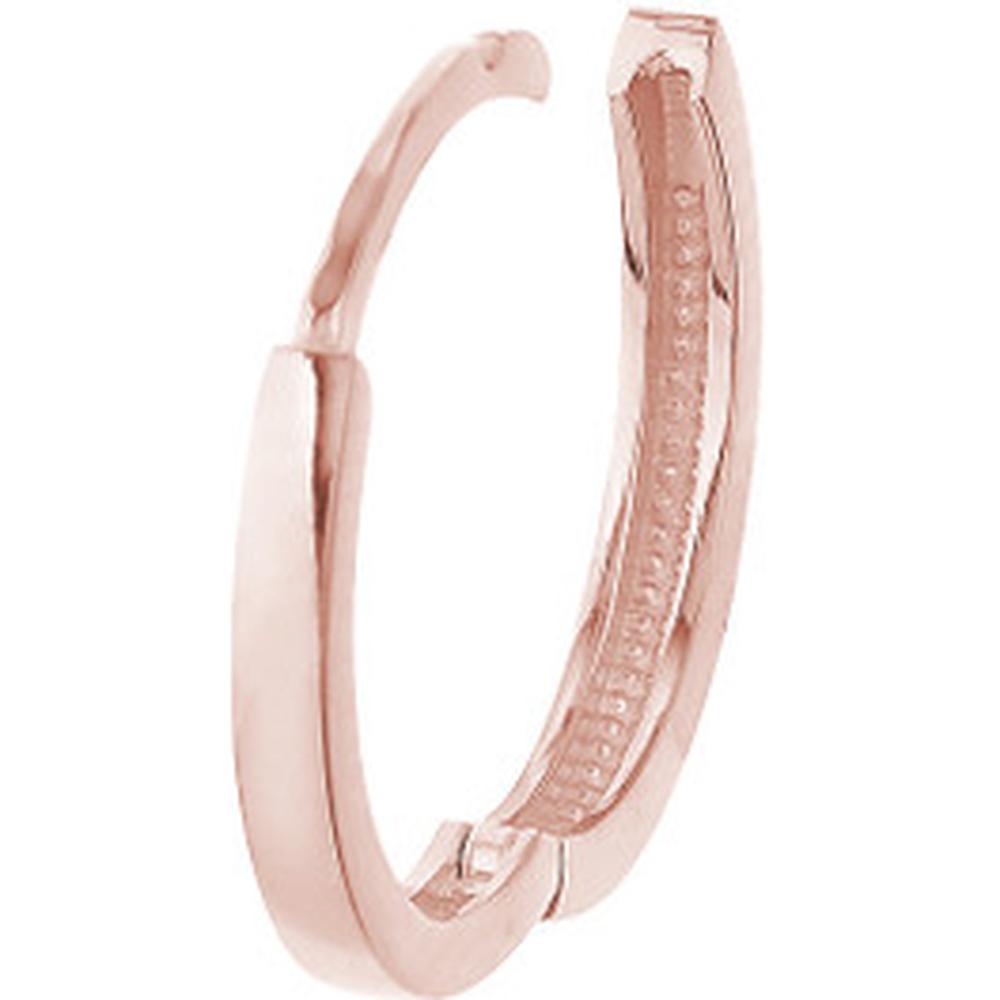 Olas d'Oro - 14K Rose Gold Square Wire Hoop Earrings - 14.25mm