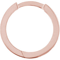 Olas d'Oro - 14K Rose Gold Square Wire Hoop Earrings with Snap-Lock Clasp - 1.40 Grams Total Weight