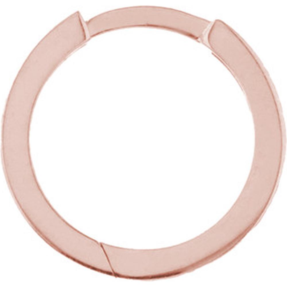 Olas d'Oro - 14K Rose Gold Square Wire Hoop Earrings with Snap-Lock Clasp - 1.40 Grams Total Weight