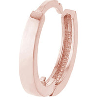 Olas d'Oro - 14K Rose Gold Square Wire Hoop Earrings with Snap-Lock Clasp - 1.40 Grams Total Weight