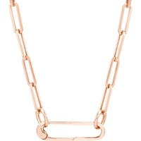 Olas d'Oro - 14K Rose Gold Square Wire Oval Designer Push Lock Pendant