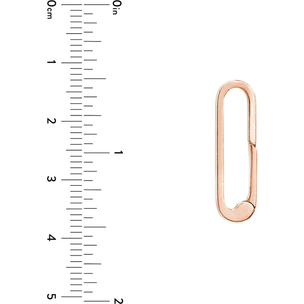 Olas d'Oro - 14K Rose Gold Square Wire Oval Designer Push Lock Pendant