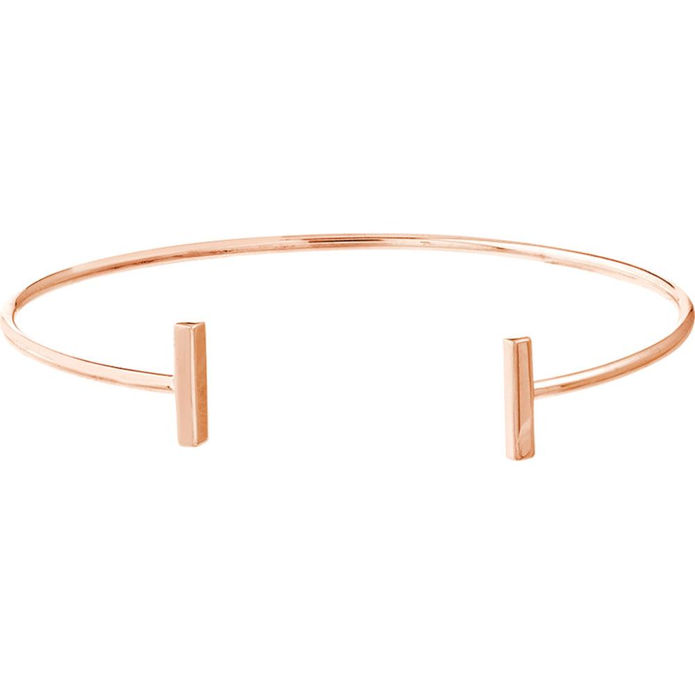 Olas d'Oro - 14K Rose Gold Staple Bar Cuff Bangle - 3.06 Grams
