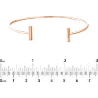 Olas d'Oro - 14K Rose Gold Staple Bar Cuff Bangle - 3.06 Grams