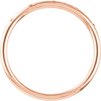 Olas d'Oro - 14K Rose Gold Thin Band Ring with Diamond Stations - 0.03 Carat Total Diamond Weight