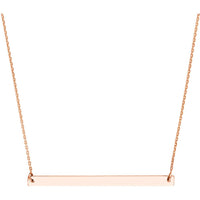 Olas d'Oro - 14K Rose Gold Thin Bar Adjustable Necklace with Custom Engraving Option