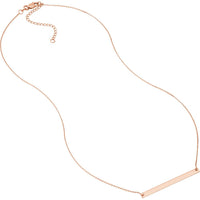 Olas d'Oro - 14K Rose Gold Thin Bar Adjustable Necklace with Custom Engraving Option