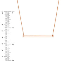 Olas d'Oro - 14K Rose Gold Thin Bar Adjustable Necklace with Custom Engraving Option