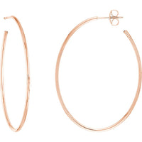 Olas d'Oro - 14K Rose Gold Thin Oval Hoop Earrings - 41.50mm x 31.50mm