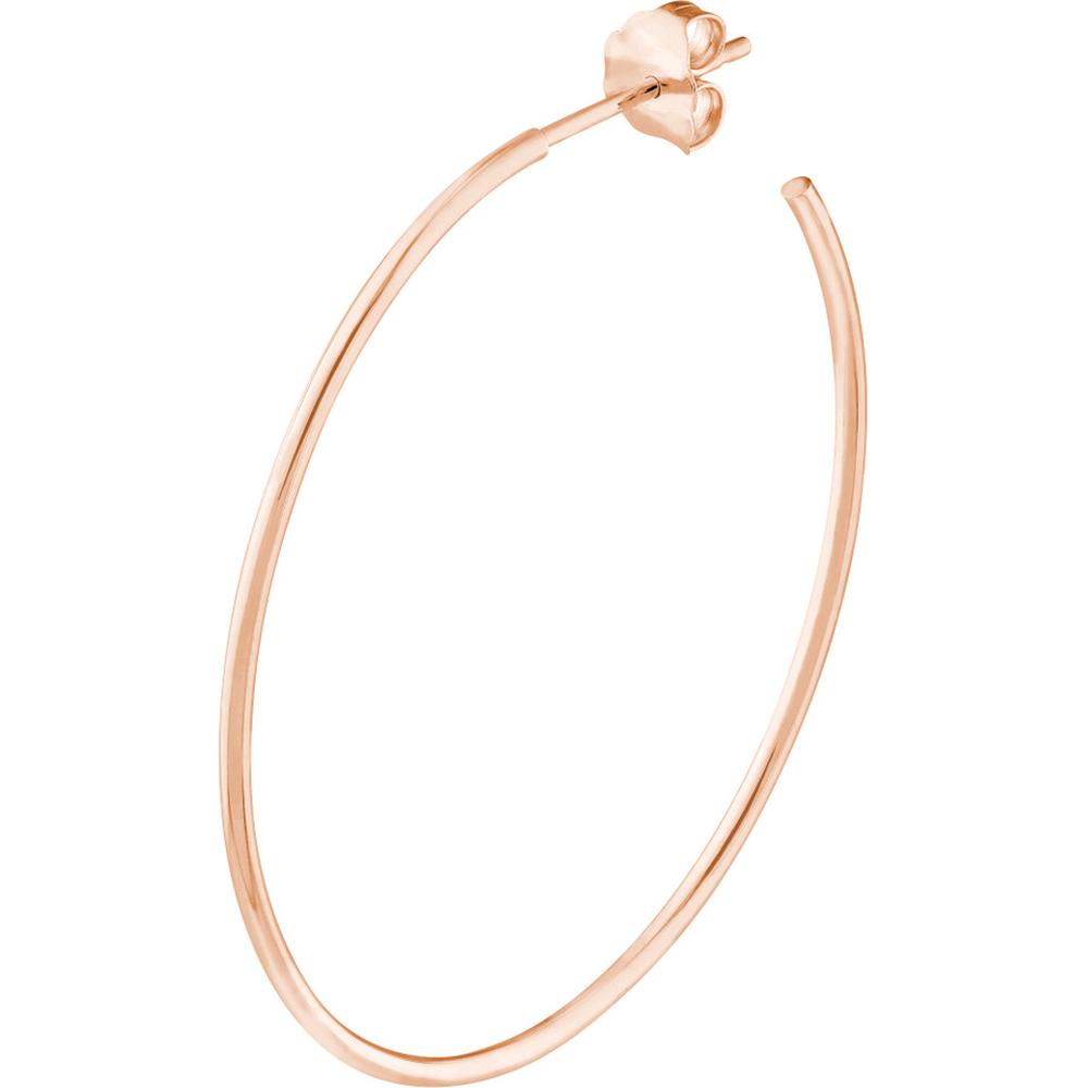 Olas d'Oro - 14K Rose Gold Thin Oval Hoop Earrings - 41.50mm x 31.50mm