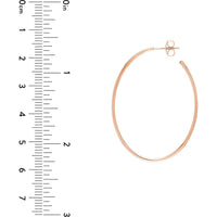 Olas d'Oro - 14K Rose Gold Thin Oval Hoop Earrings - 41.50mm x 31.50mm