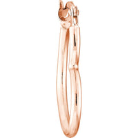 Olas d'Oro - 14K Rose Gold Tilted Heart Hoop Earrings - 1.10 Grams