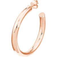 Olas d'Oro - 14K Rose Gold Tube Hoop Earrings - 4mm x 35mm - 3.49g Total Weight