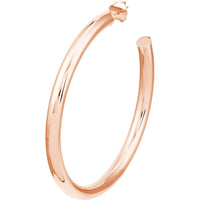 Olas d'Oro - 14K Rose Gold Tube Hoop Earrings - 50mm x 4mm