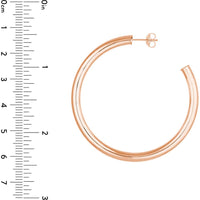Olas d'Oro - 14K Rose Gold Tube Hoop Earrings - 50mm x 4mm