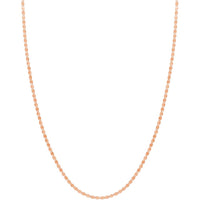 Olas d'Oro - 14K Rose Gold Valentino Chain 16" Necklace with Flat Disc Links 2.70mm Width, 2.14 Grams Average Weight