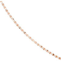 Olas d'Oro - 14K Rose Gold Valentino Chain 16" Necklace with Flat Disc Links 2.70mm Width, 2.14 Grams Average Weight