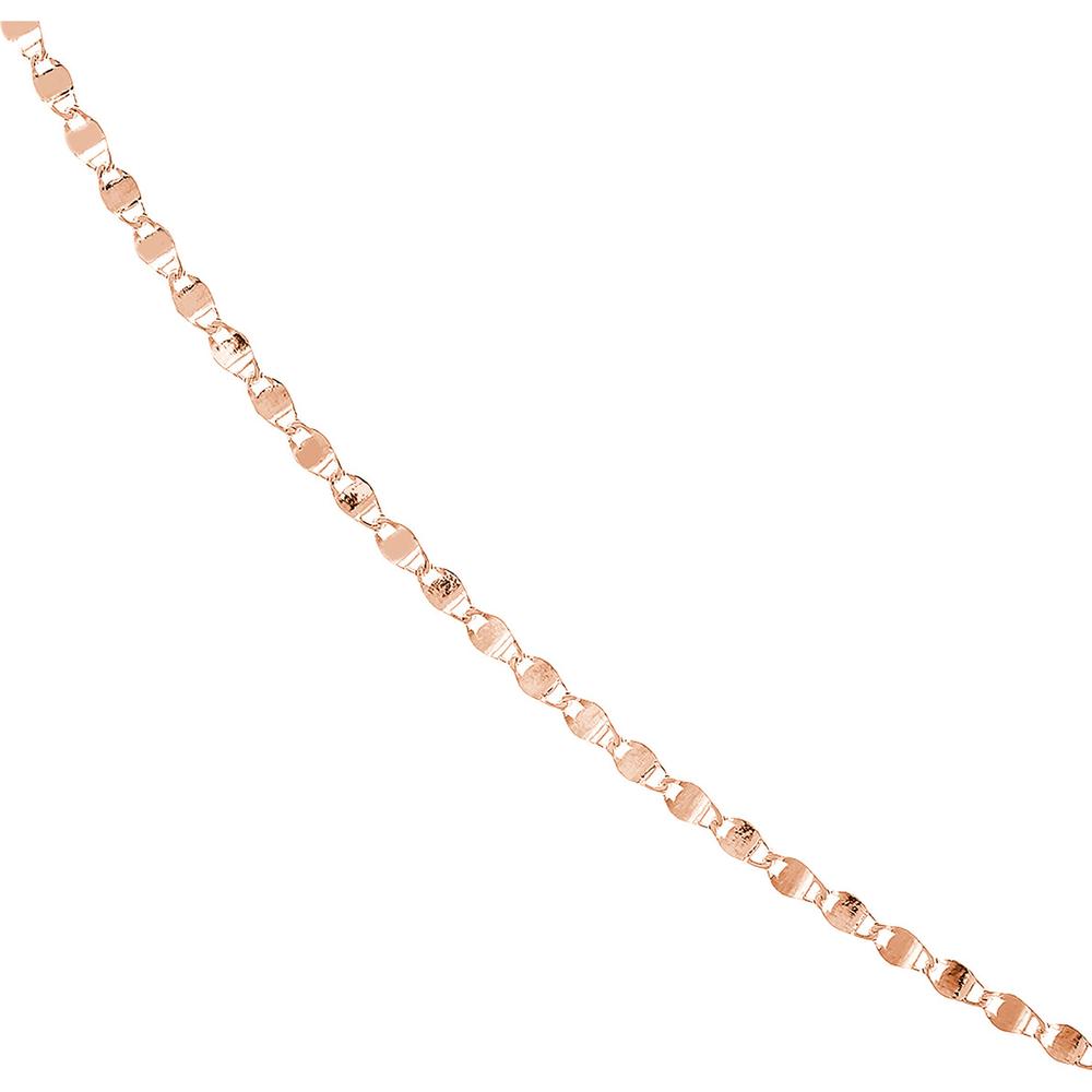 Olas d'Oro - 14K Rose Gold Valentino Chain 16" Necklace with Flat Disc Links 2.70mm Width, 2.14 Grams Average Weight