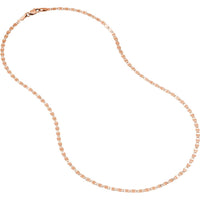 Olas d'Oro - 14K Rose Gold Valentino Chain 16" Necklace with Flat Disc Links 2.70mm Width, 2.14 Grams Average Weight